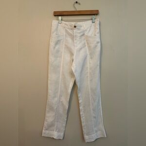 Nicole Miller While Straight Leg 100% Linen Pants